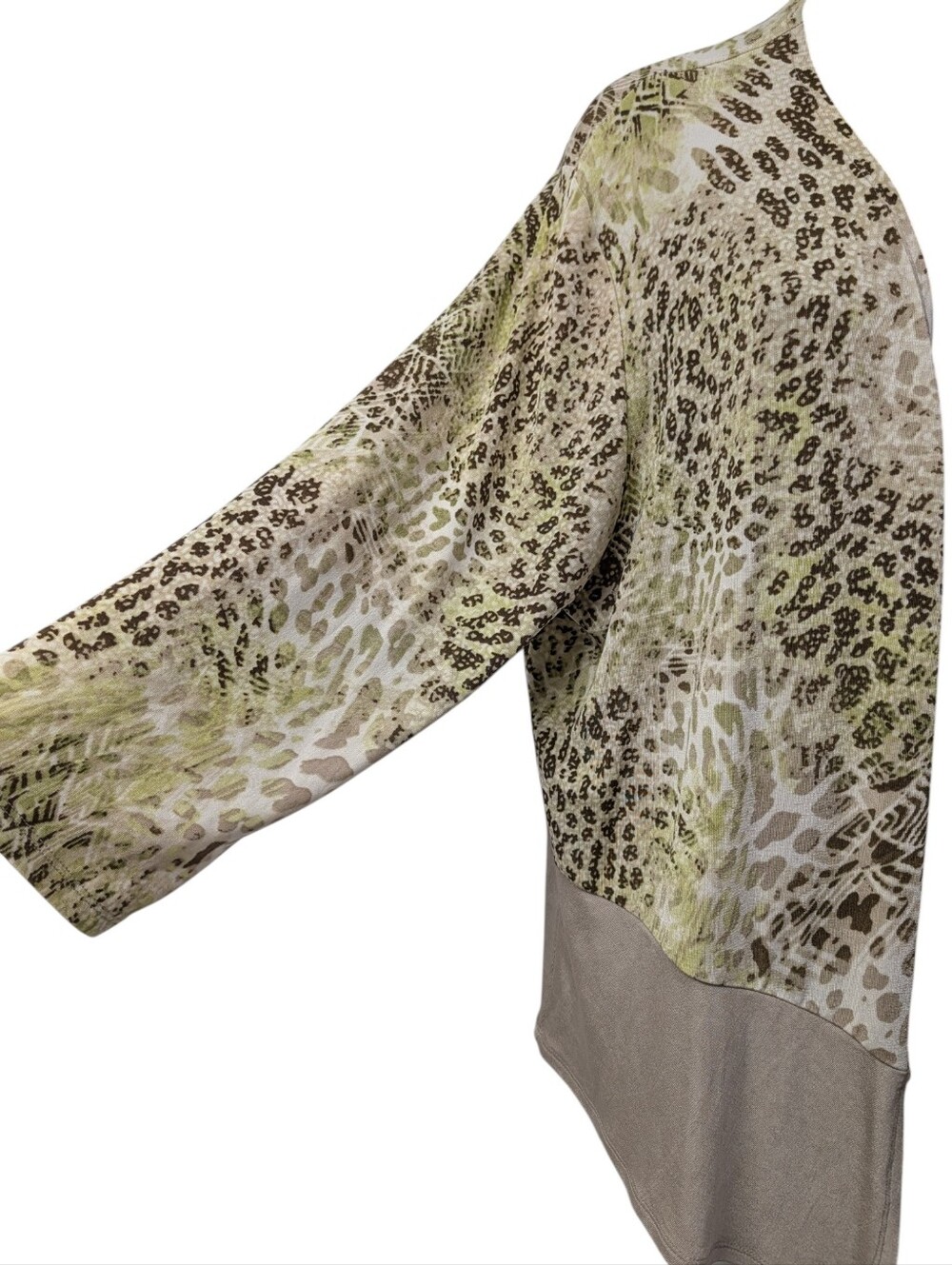 Travelers by Chico's Animal Print Open Front Cardigan Size 3 XL High-low Hem - Picture 4 of 6